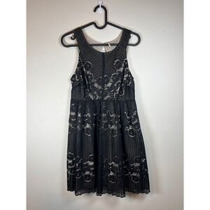 Free‎ People Black Lace Overlay Cutout Back A Line Dress Size 2